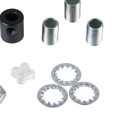 Hayes Metal Cable Grip Kit (3pcs) Matt Black, c/w 10mm Thread, Washer & Nut, Plastic Grub Screws