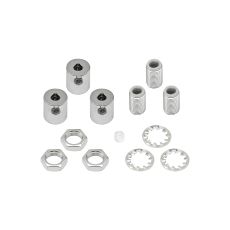 Hayes Metal Cable Grip Kit (3pcs) Polished Chrome, c/w 4.5mm Hole Thread, Washer & Nut, Plastic Grub Screws