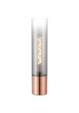 Luce Table Lamp With Tubular Glass, 1 x E27, Antique Copper/Smoke Fade/Brown Braided Cable