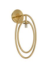 Duna Oval Wall Lamp Switched (FRAME ONLY), 1 Light G9, Brass Gold