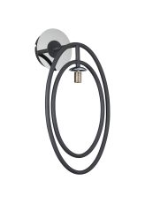 Duna Oval Wall Lamp Switched (FRAME ONLY), 1 Light G9, Grey/Polished Chrome
