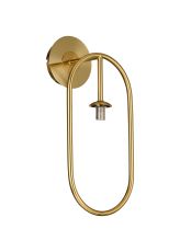 Duna Oblong Wall Lamp Switched (FRAME ONLY), 1 Light G9, Brass Gold