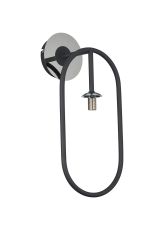 Duna Oblong Wall Lamp Switched (FRAME ONLY), 1 Light G9, Grey/Polished Chrome
