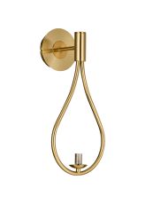 Duna Teardrop Wall Lamp Switched (FRAME ONLY), 1 Light G9, Brass Gold