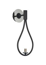 Duna Teardrop Wall Lamp Switched (FRAME ONLY), 1 Light G9, Grey/Polished Chrome