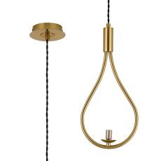 Duna Teardrop Pendant / Semi Ceiling Convertible (FRAME ONLY), 1 Light G9, Brass Gold