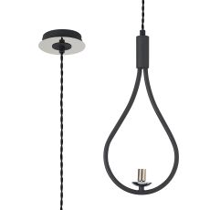 Duna Teardrop Pendant / Semi Ceiling Convertible (FRAME ONLY), 1 Light G9, Grey/Polished Chrome