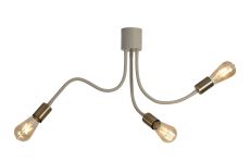 Giacomo Flexible Ceiling 3 Light E27, Beige/Antique Brass