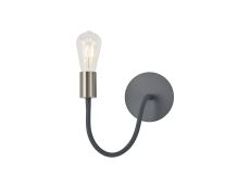 Giacomo Flexible Switched Wall Lamp, 1 Light E27, Dark Grey/Satin Nickel