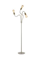 Giacomo Flexible Floor Lamp, 3 Light E27, Beige/Antique Brass