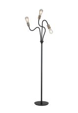 Giacomo Flexible Floor Lamp, 3 Light E27, Dark Grey/Satin Nickel