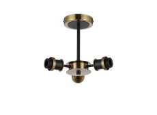 Jestero IP Semi Ceiling (FRAME ONLY), 3 Light E14 IP44, Brass/Satin Black