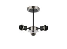 Jestero IP Semi Ceiling (FRAME ONLY), 3 Light E14 IP44, Satin Nickel/Satin Black