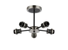 Jestero IP Semi Ceiling (FRAME ONLY), 5 Light E14 IP44, Satin Nickel/Satin Black