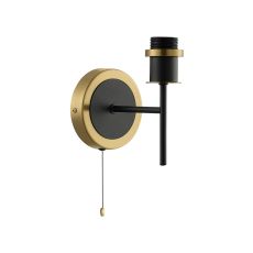 Jestero IP Wall Light Switched (FRAME ONLY), 1 Light E14 IP44, Brass/Satin Black