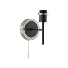 Jestero IP Wall Light Switched (FRAME ONLY), 1 Light E14 IP44, Satin Nickel/Satin Black