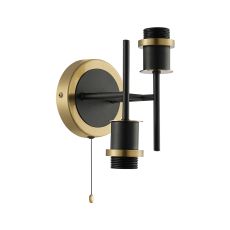 Jestero IP Wall Light Switched (FRAME ONLY), 2 Light E14 IP44, Brass/Satin Black