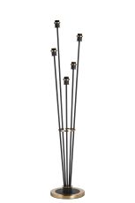 Jestero Floor Lamp Without Shade, 5 Light E14, Brass / Satin Black