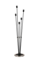 Jestero Floor Lamp Without Shade, 5 Light E14, Satin Nickel / Satin Black