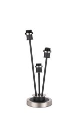 Jestero Table Lamp Touch Switch Without Shade, 3 Light E14, Satin Nickel / Satin Black