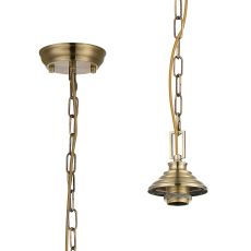 Amara 11cm Single Pendant (FRAME ONLY), 1 x E27, Antique Brass