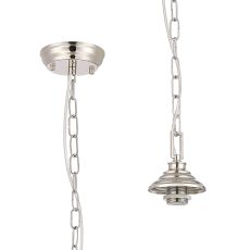 Amara 11cm Single Pendant (FRAME ONLY), 1 x E27, Polished Nickel