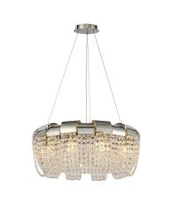 Kalani 60cm Pendant Round, 10 Light E14, Polished Nickel/Crystal