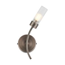 Gabini Right Wall Lamp, 1 Light G9, IP44, Bronze/Clear Glass