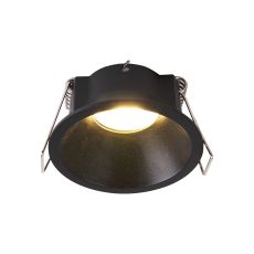 Kiel Recessed Spotlight 6.6cm, Slim 5mm Trim, 35mm GU10 (Max 8W), IP54, Cut Out 60mm, Black