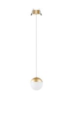 Kilda 9.5cm 1 Light Recessed Pendant, 10W LED, 3000K, 800lm, Gold, 3yrs Warranty