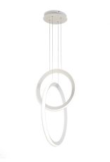 Kitesurf Double Loop Pendant, 48W LED, 3000K, 3840lm, White, 3yrs Warranty