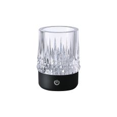 Lax Rechargeable Battery Operated Table Lamp, 1W LED, 3000K, 110lm, 3-Step Touch Dimmable, IP44, Matt Black
