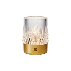 Lax Rechargeable Battery Operated Table Lamp, 1W LED, 3000K, 110lm, 3-Step Touch Dimmable, IP44, Gold