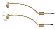 Lex (Set Of 2) Type A Over Cabinet 1 Light GU10 With Adjustable Head And 2m Cable (No Plug) Brass