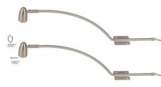Lex (Set Of 2) Type A Over Cabinet 1 Light GU10 With Adjustable Head And 2m Cable (No Plug) Satin Nickel