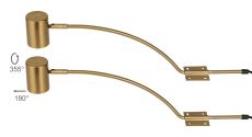 Lex (Set Of 2) Type B Over Cabinet 1 Light GU10 With Adjustable Head And 2m Cable (No Plug) Brass