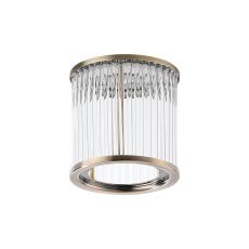 Blanca Round 11 x 11cm Non-Electric Glass Rod Shade (A), Antique Brass / Clear Glass Rods
