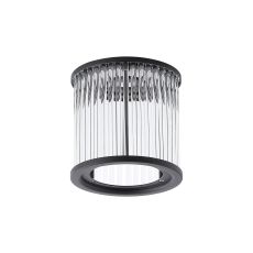 Blanca Round 11 x 11cm Non-Electric Glass Rod Shade (A), Satin Black / Clear Glass Rods