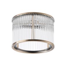 Blanca Round 16 x 11cm Non-Electric Glass Rod Shade (B), Antique Brass / Clear Glass Rods