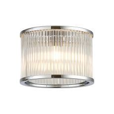 Blanca Round 16 x 11cm Non-Electric Glass Rod Shade (B), Polished Chrome / Clear Glass Rods