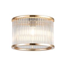 Blanca Round 16 x 11cm Non-Electric Glass Rod Shade (B), French Gold / Clear Glass Rods