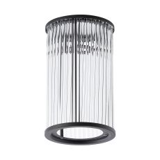 Blanca Round 11 x 18cm Non-Electric Glass Rod Shade (C), Satin Black / Clear Glass Rods