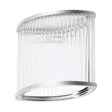 Blanca Oval 18 x 10 x 15cm Non-Electric Glass Rod Shade (D), Polished Chrome / Clear Glass Rods