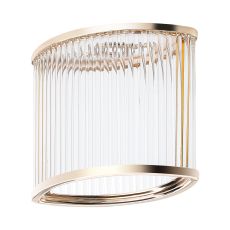 Blanca Oval 18 x 10 x 15cm Non-Electric Glass Rod Shade (D), French Gold / Clear Glass Rods