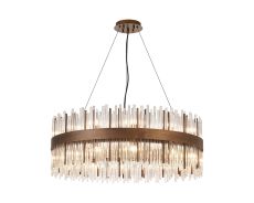 Cucine 80cm Glass Rod Pendant Round, 24 Light G9, Painted Matt Bronze/Clear Item Weight: 18kg