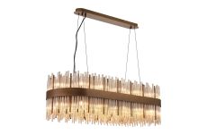 Cucine 100x35cm Glass Rod Pendant Oblong, 24 Light G9, Painted Matt Bronze/Cognac Item Weight: 25kg