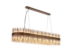 Cucine 150x40cm Glass Rod Pendant Oblong, 36 Light G9, Painted Matt Bronze/Cognac Item Weight: 26kg