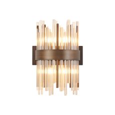 Cucine Glass Rod Wall Light, 4 Light G9, Painted Matt Bronze/Cognac