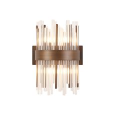 Cucine Glass Rod Wall Light, 4 Light G9, Painted Matt Bronze/Clear