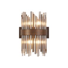 Cucine Glass Rod Wall Light, 4 Light G9, Painted Matt Bronze/Smoke